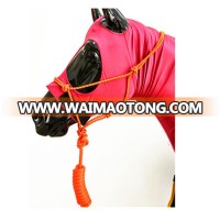 (Free Samples)Rope Halter with Lead /Orange Glitter Braided Nylon